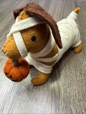 Humane world Halloween Dachshund Mummy Dog plush figurine decor.